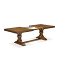 9-Piece Acacia Wood Dining Table Set with 8 Beige PU Leather Chairs G9401