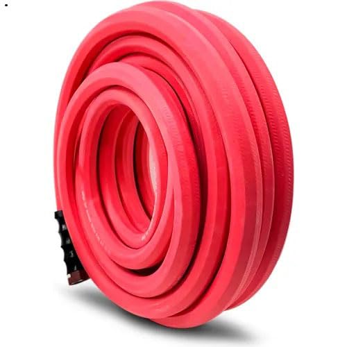 5/8 Inch x 100 Foot Heavy-Duty Rubber Water Hose with Brass GHT Fittings I633