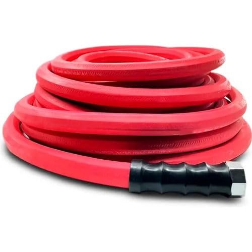 5/8 Inch x 100 Foot Heavy-Duty Rubber Water Hose with Brass GHT Fittings I633