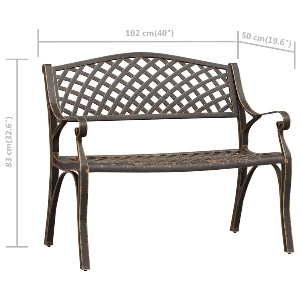 Cast Iron Metal Garden Bench with Antique Bronze Finish O718011