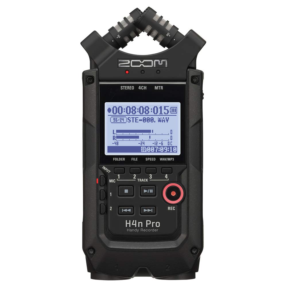 All Black 4-Track Portable Recorder with AC Adapter, Windbuster, 16GB Memory Card & USB Cable F24274