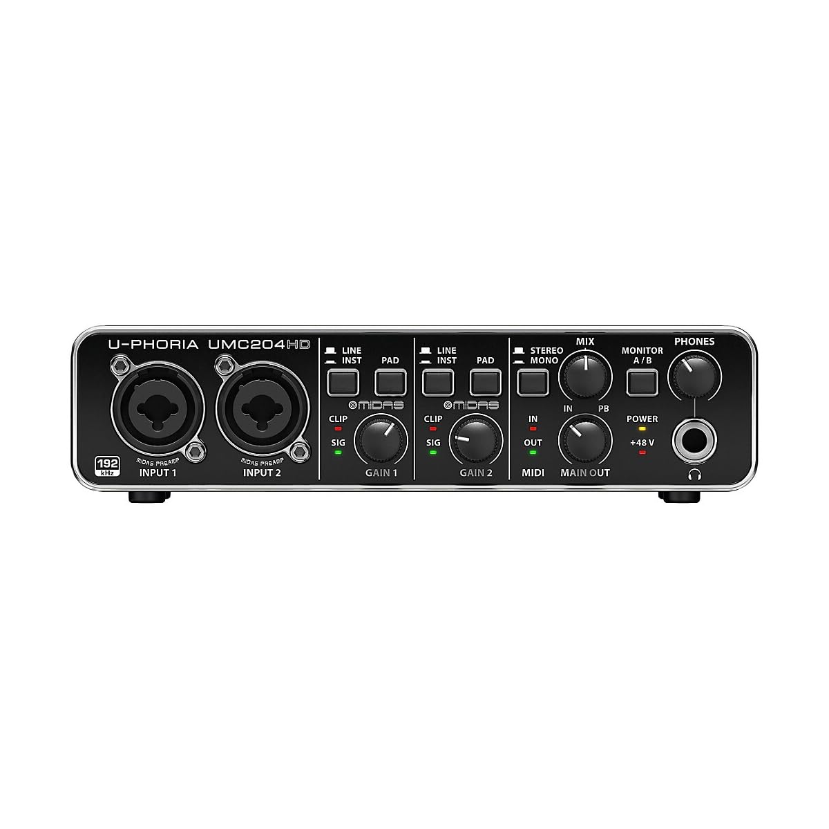 24-Bit/192 kHz USB Audio/MIDI Interface with Mic Preamplifiers D18208
