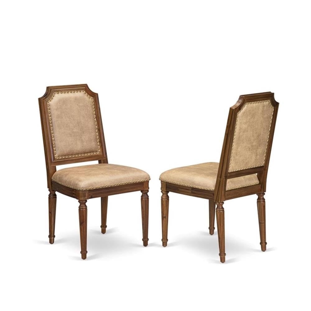 9-Piece Acacia Wood Dining Table Set with 8 Beige PU Leather Chairs G9401