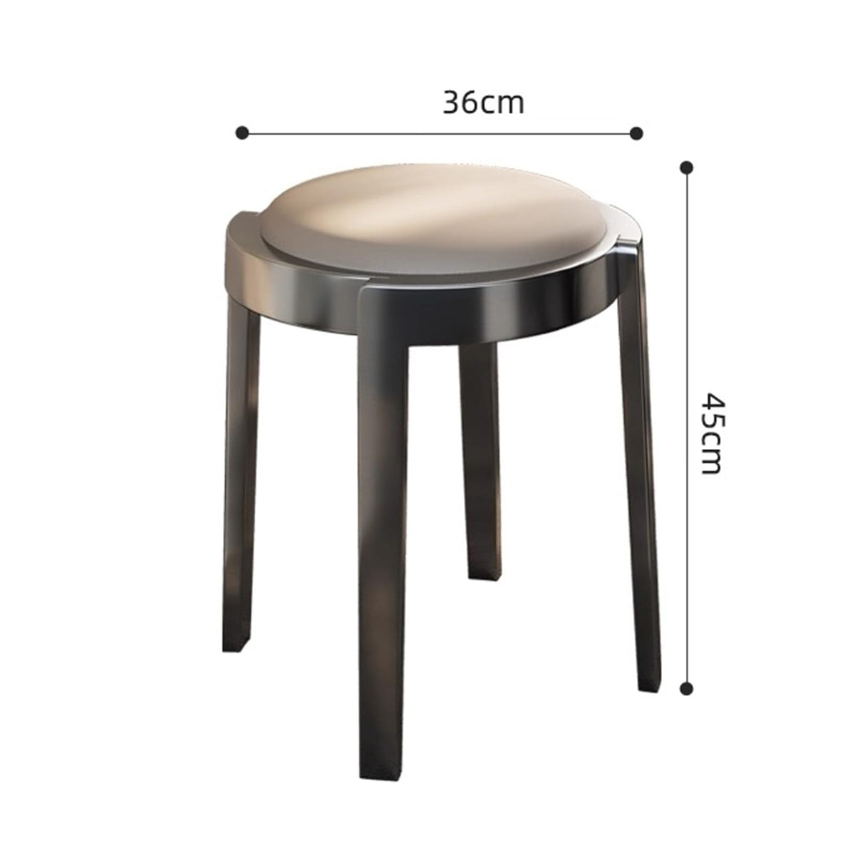 Round Stackable Stainless Steel Microfiber Leather Stools X5703