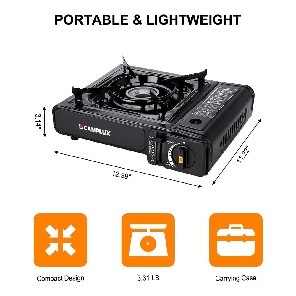 Portable Dual Fuel Propane & Butane Camping Stove with Carrying Case N48431