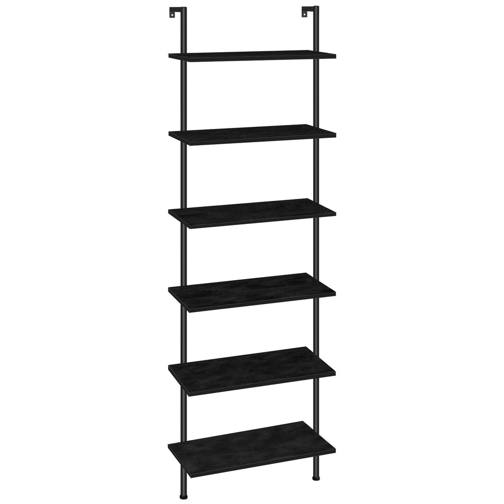 6-Tier Wall Mounted Wooden Ladder Shelf W383