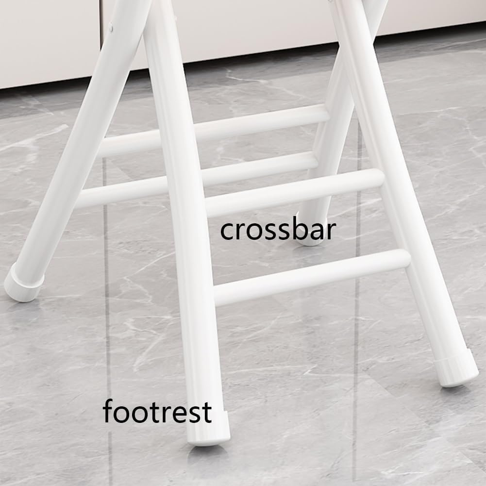 Black Cushioned Leather Portable Folding Stool with Backrest D3199