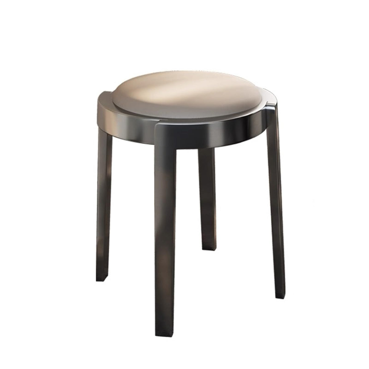 Round Stackable Stainless Steel Microfiber Leather Stools X5703
