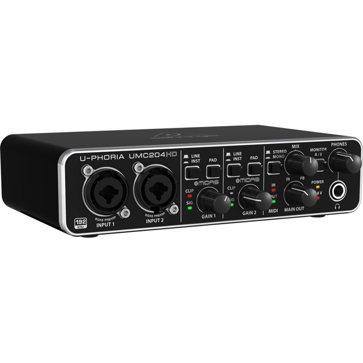24-Bit/192 kHz USB Audio/MIDI Interface with Mic Preamplifiers D18208