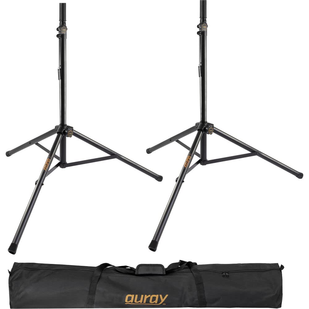 Powered 10" PA Loudspeaker Pair with Speaker Stand and XLR Cable S49462