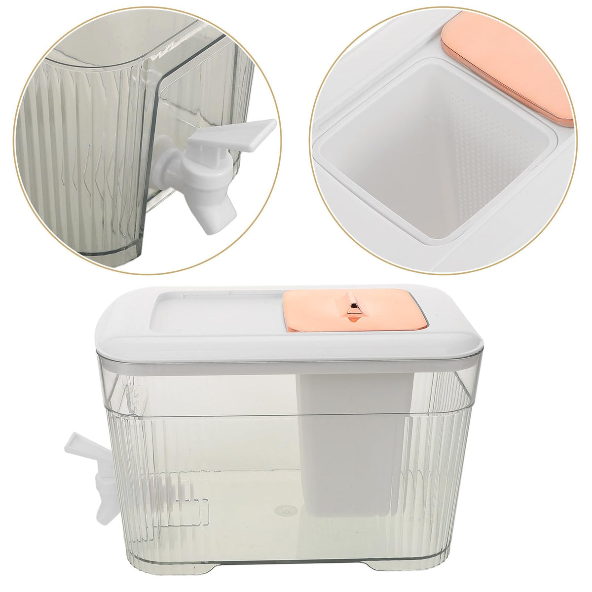 Cold Water Jug with Faucet White M737586