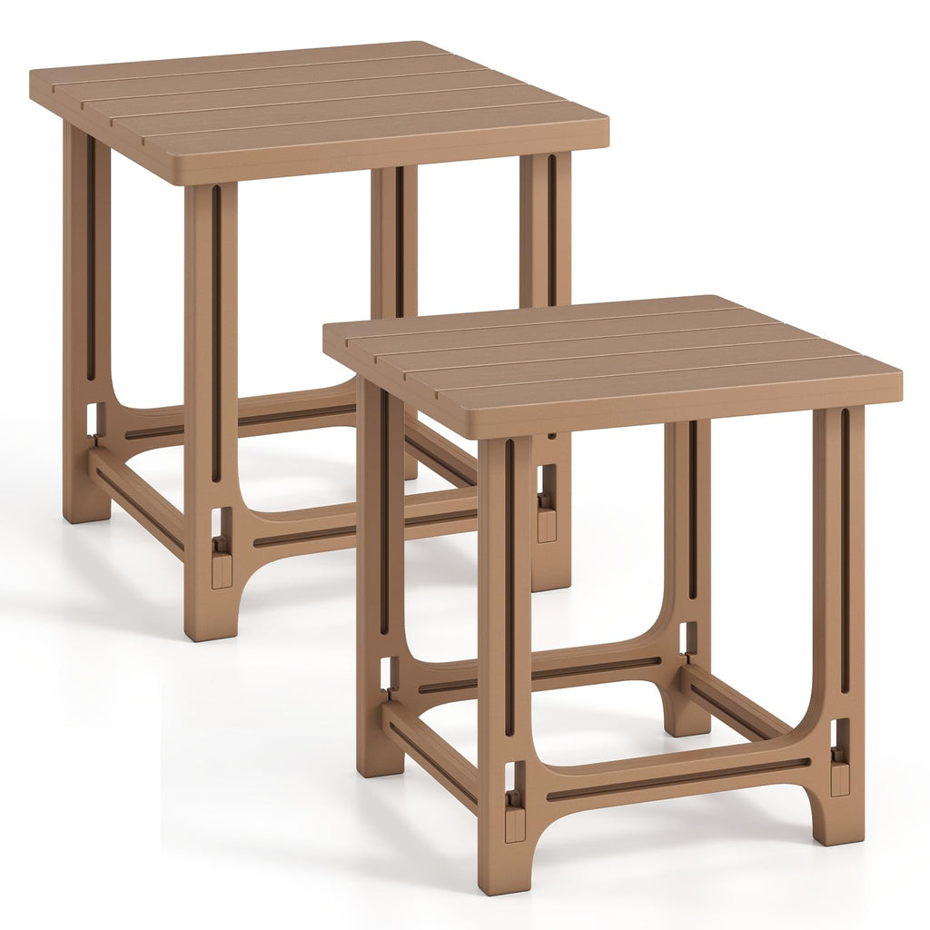 Brown Adirondack Side Table Set of 2 D6767