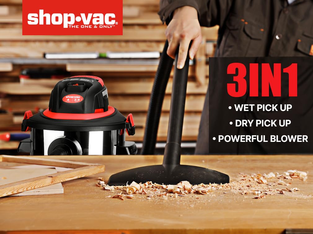 Wet/Dry Vacuum Cleaner, 4 Gallon, 2.5 Peak HP C27570