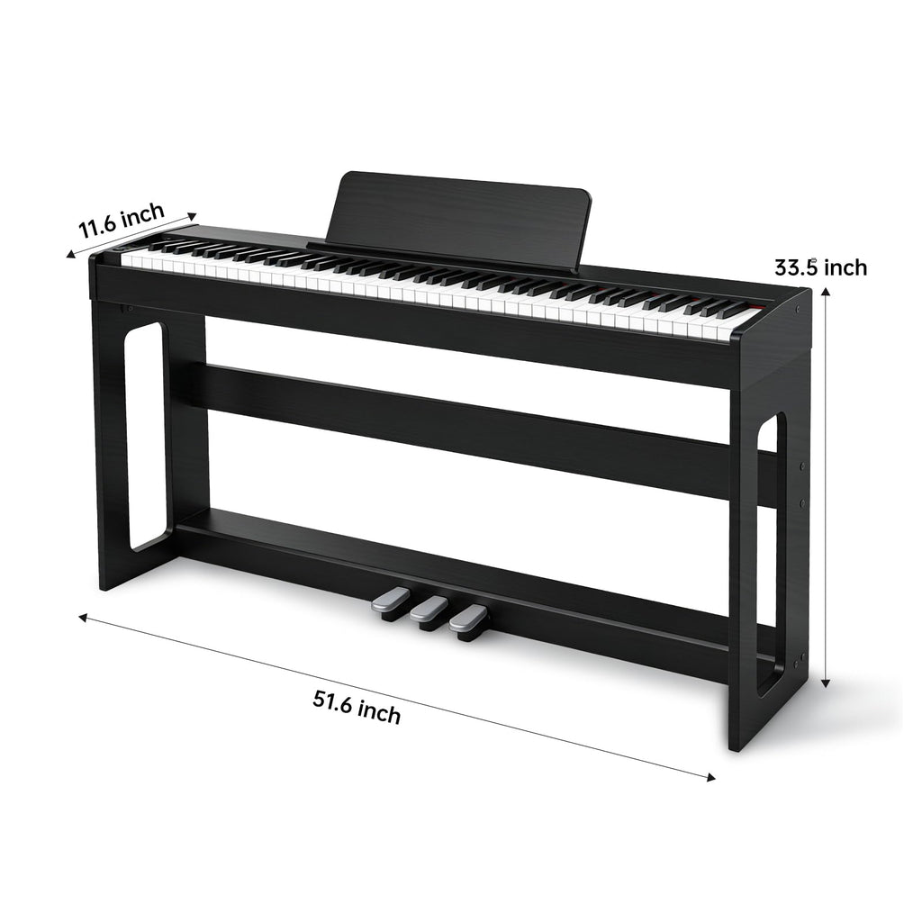 88 Key Weighted Digital Piano with Furniture Stand and Triple Pedal S415074