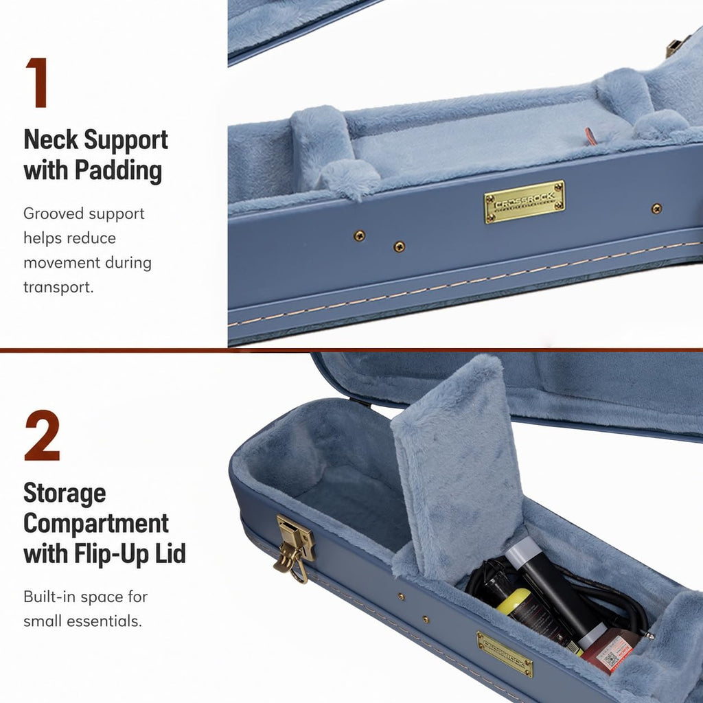 Smoke Blue Guitar Case for Semi-Hollow Electric Guitars C20967