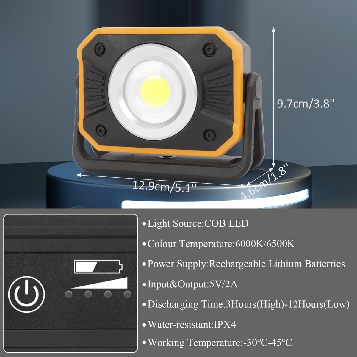 LED Work Light with Magnetic Base, 2 Pack J140