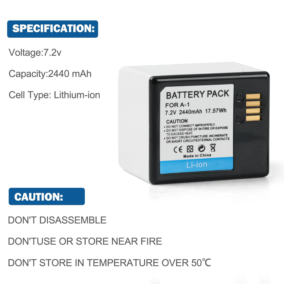 Rechargeable Battery 2Pack 2440mAh X30745