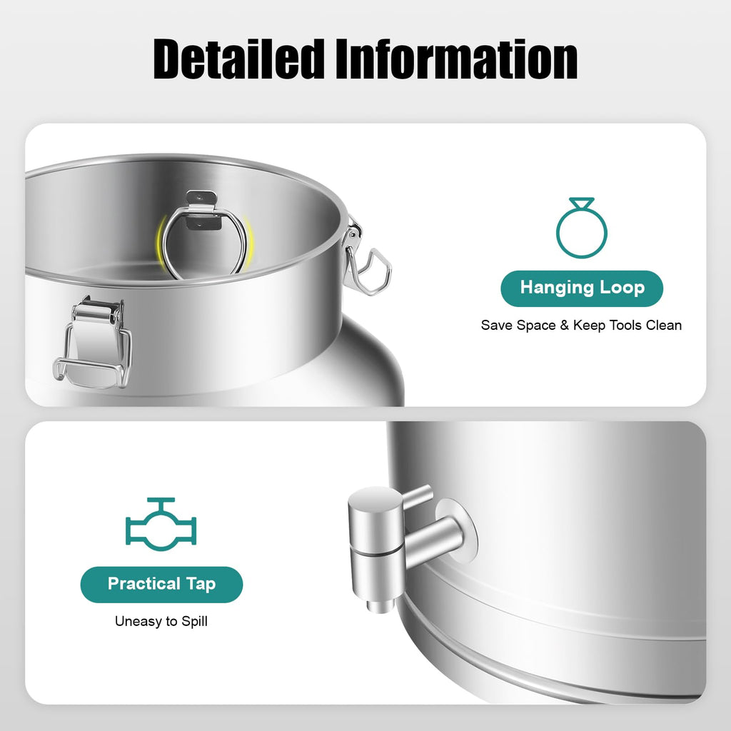 35L Stainless Steel Milk Can with Faucet I35694