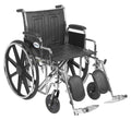 Black Bariatric Wheelchair with Elevating Leg Rests W25106