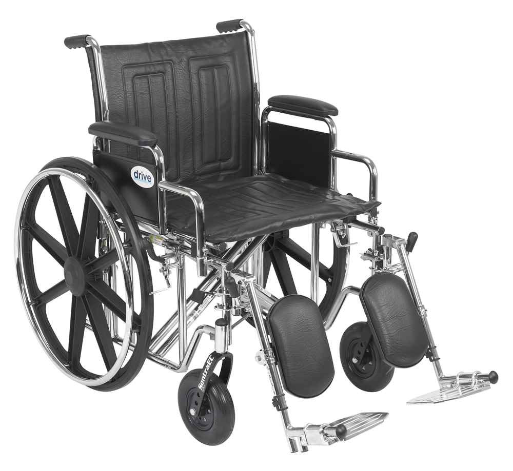 Black Bariatric Wheelchair with Elevating Leg Rests W25106