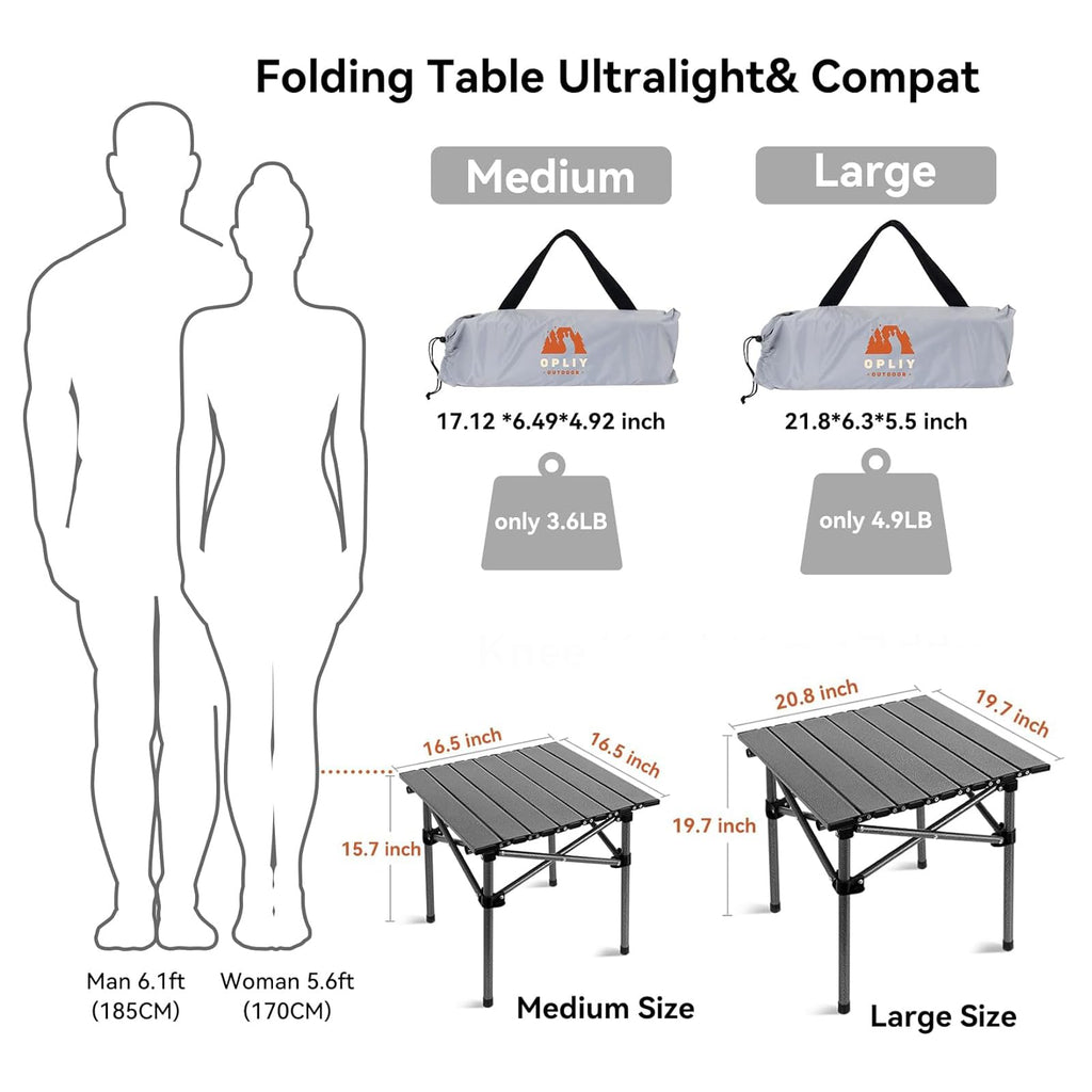Portable Folding Aluminum Camping Table with Carry Bag J202827