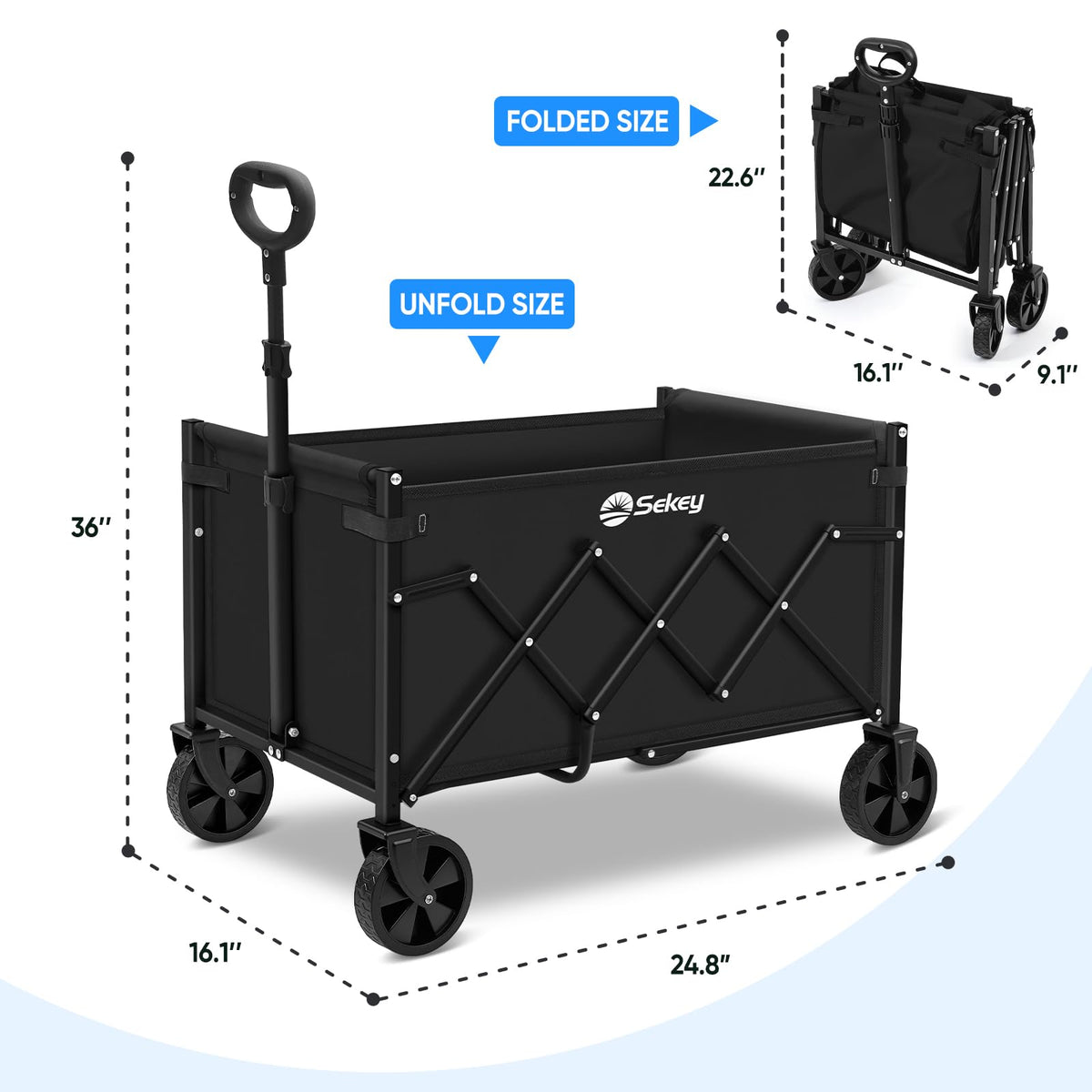 Lightweight Collapsible Wagon, 220 lb Capacity L4015