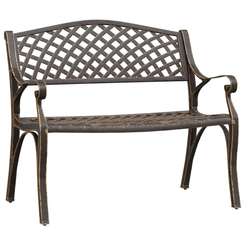 Cast Iron Metal Garden Bench with Antique Bronze Finish O718011
