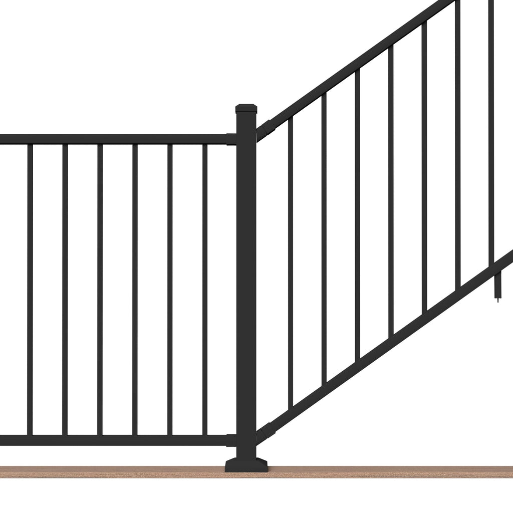 6 ft. x 42 in. Textured Black Aluminum Stair Rail Kit C371