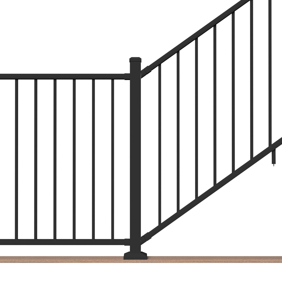 6 ft. x 42 in. Textured Black Aluminum Stair Rail Kit C371