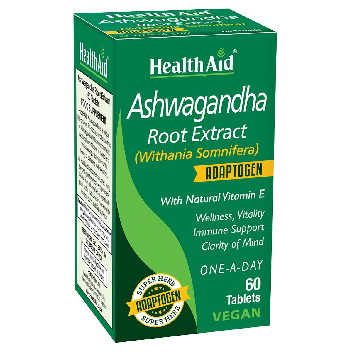 Ashwagandha 350 mg Vegan Standardized Root Extract 60 Tablets Y931