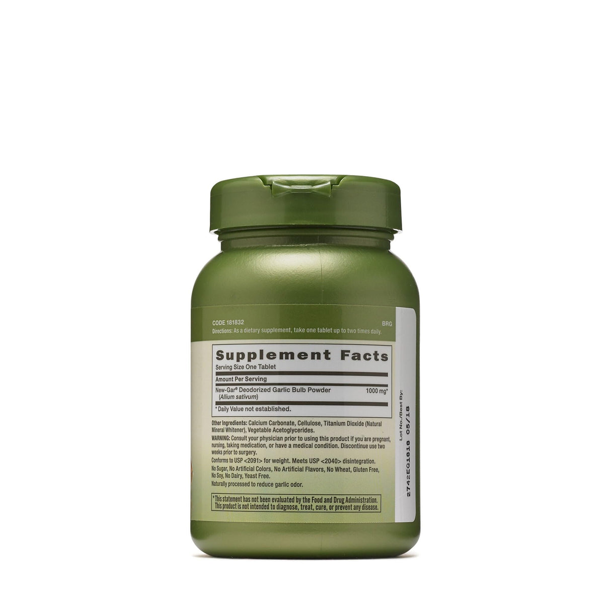 Odorless Garlic 1000mg 100 Tablets J778520
