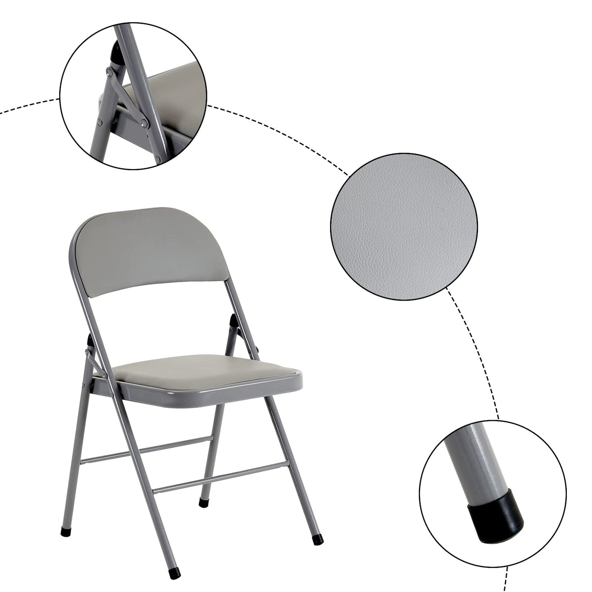 Foldable Iron PVC Chairs V887995