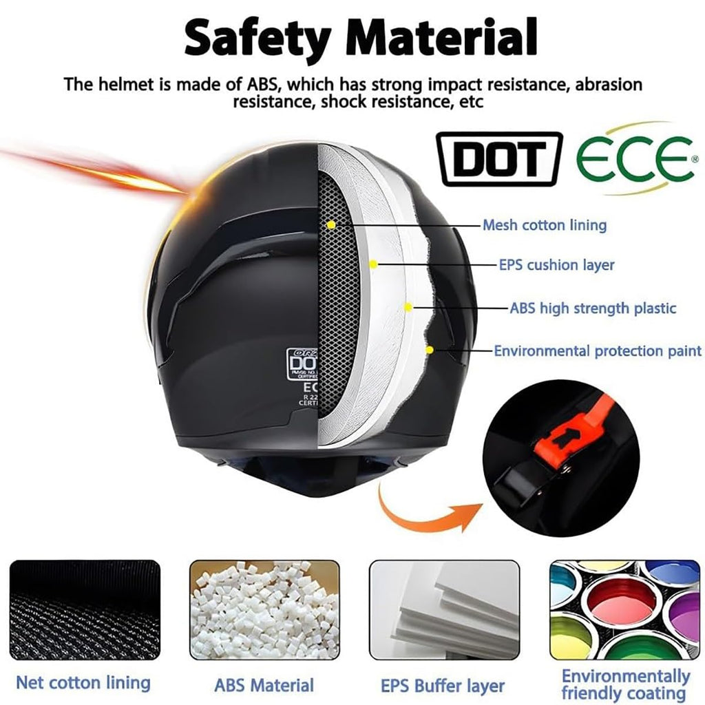 Flip Up Full Face Bluetooth Motorcycle Helmet with Dual Visor C743256