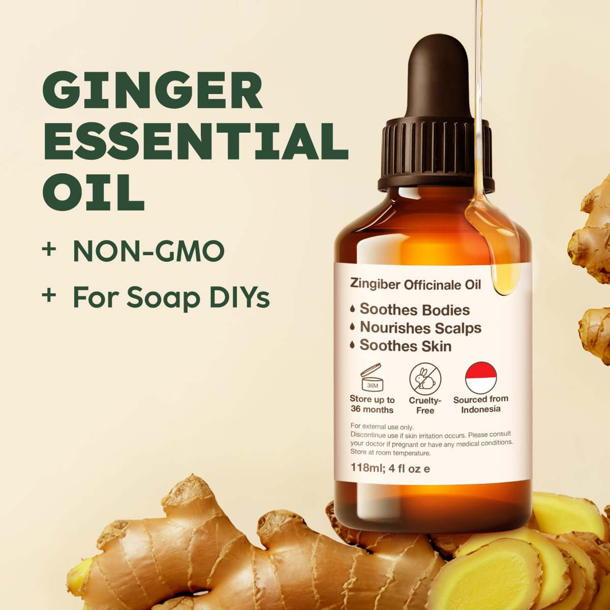 Ginger Hair Oil & Lavender Diffuser Essential Oil Set 2x4 fl oz X805105