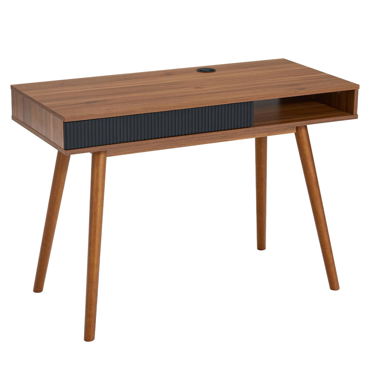 Walnut Wood Desk with Drawer Q44539