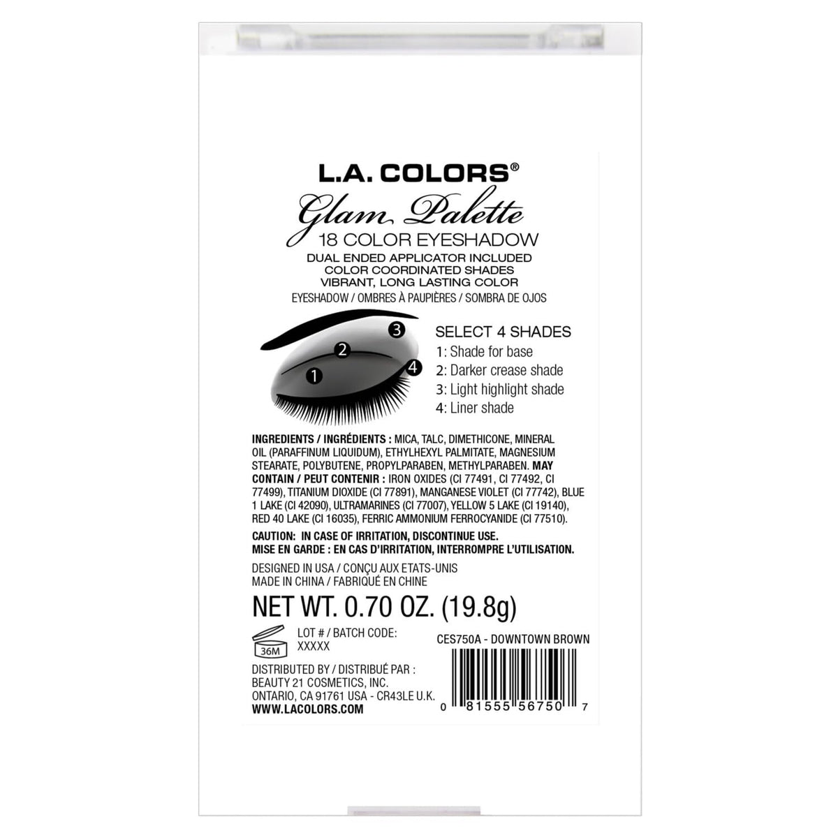 18 Color Glam Eyeshadow Palette X8476