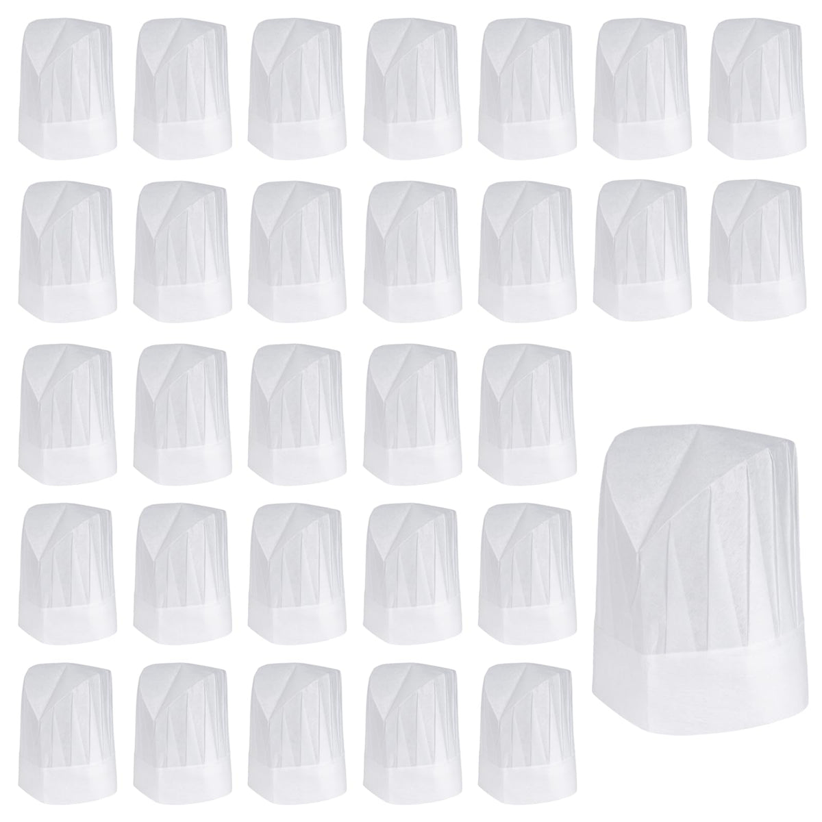 30 Pack White Disposable Chef Hats M711