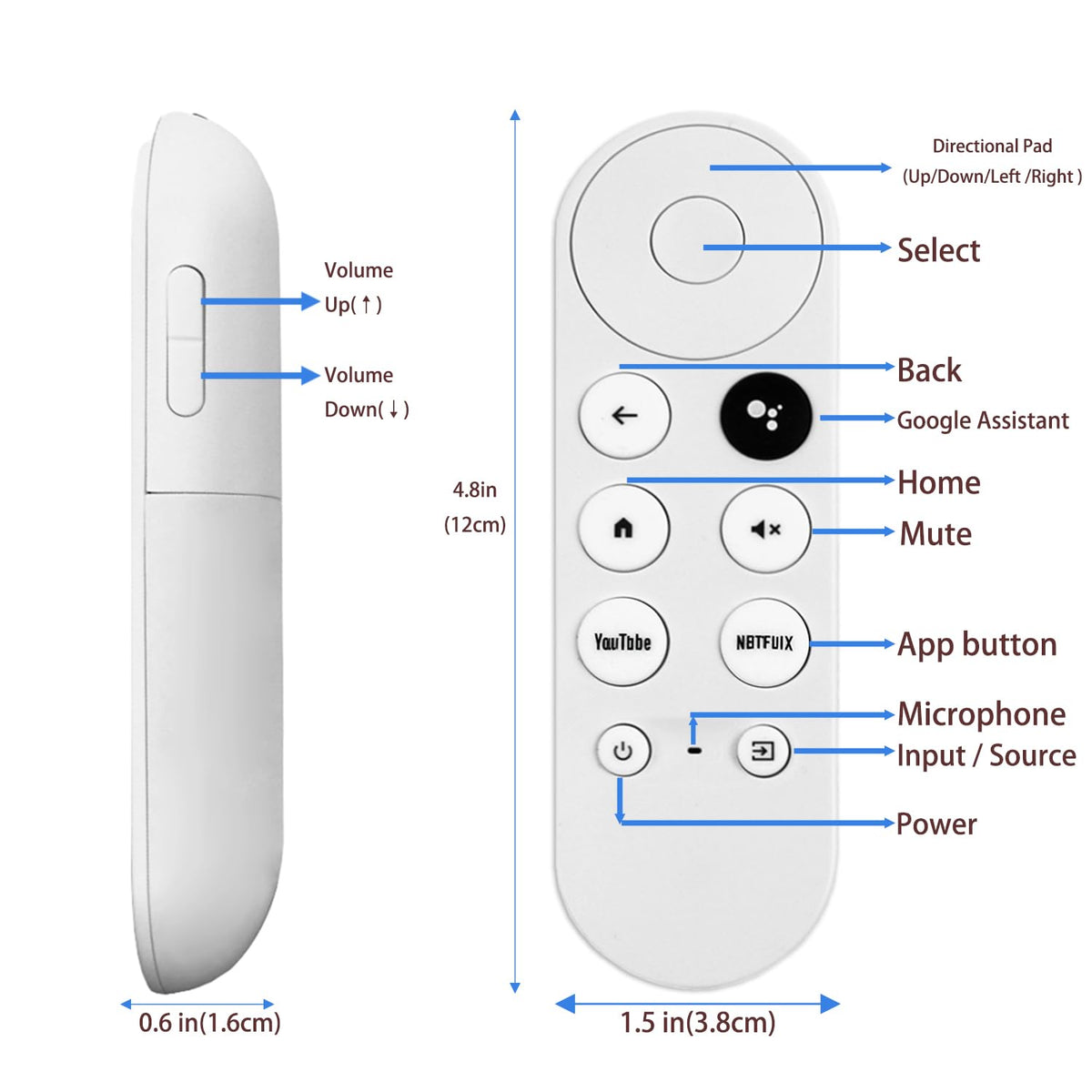 Replacement Voice Remote Control Compatible with Google Chromecast TV K78976