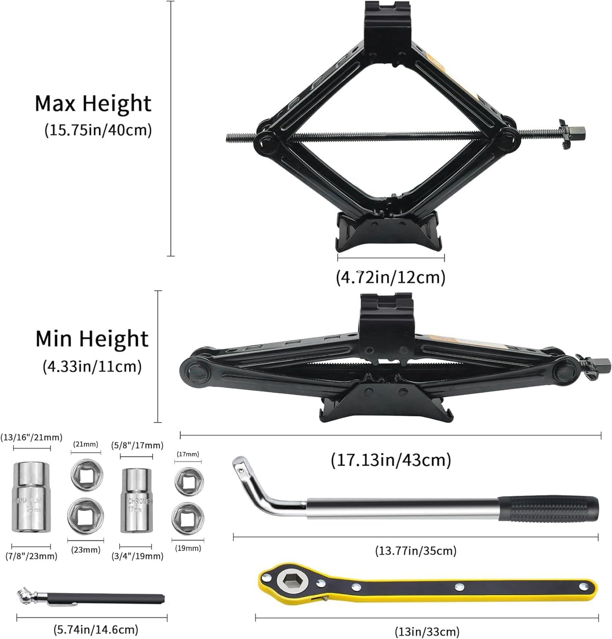 2 Ton Scissor Jack Kit with Lug Wrench U876