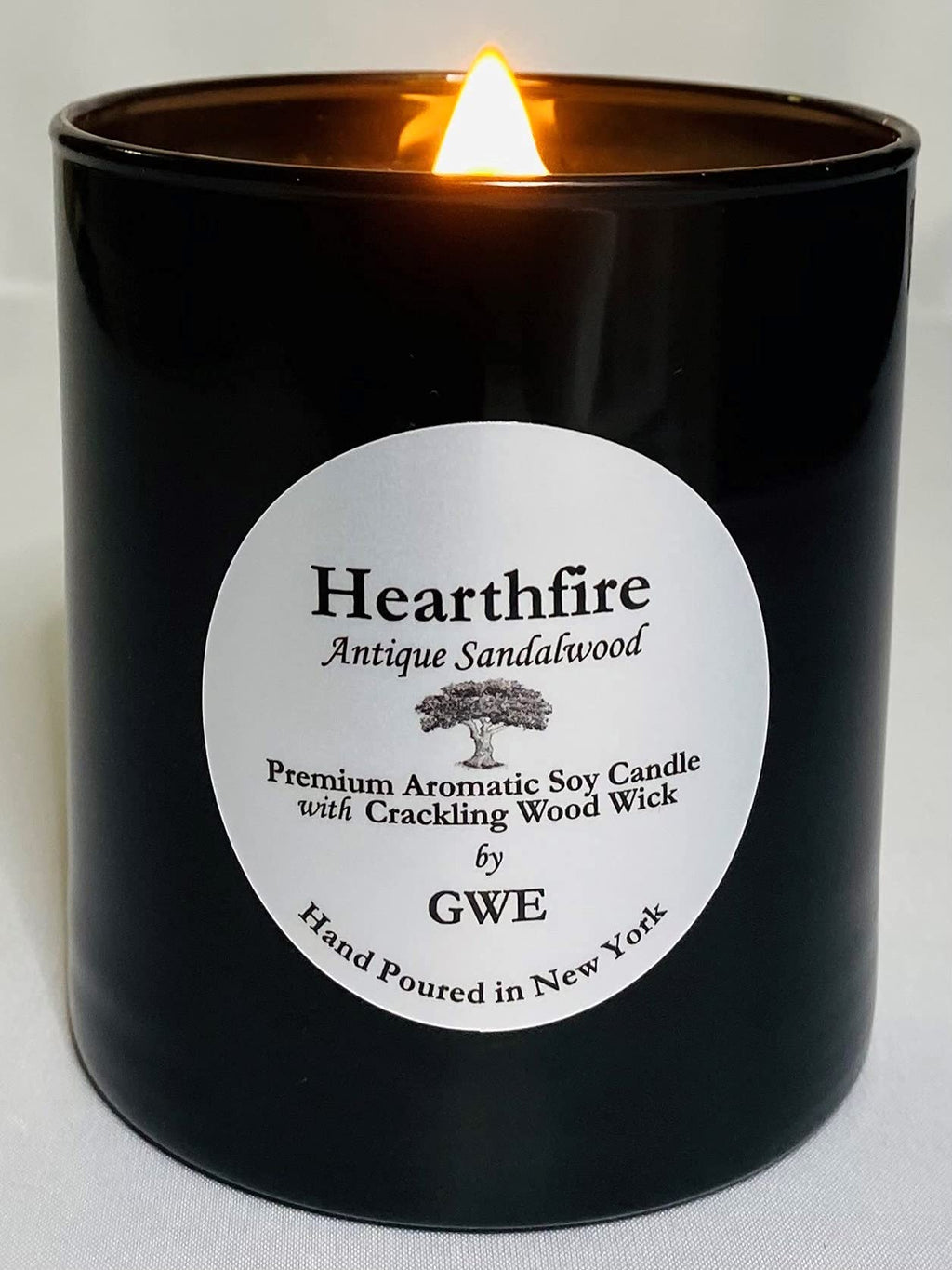 Sandalwood Scented Soy Candle with Wood Wick F240