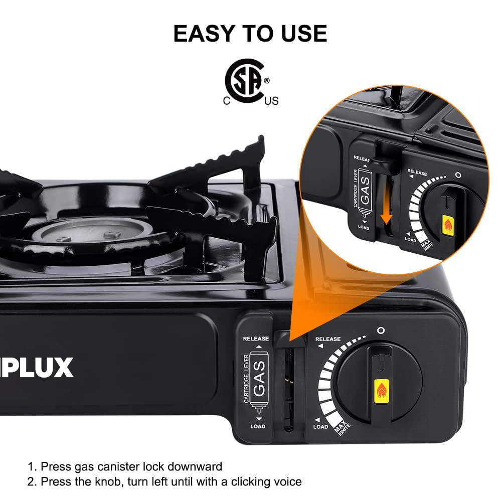 Portable Dual Fuel Propane & Butane Camping Stove with Carrying Case N48431