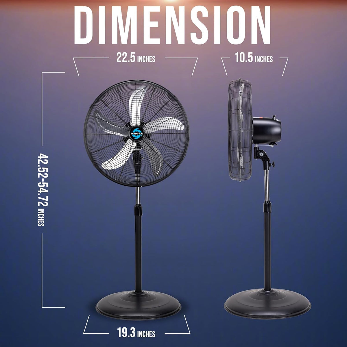20 Inch High Velocity Oscillating Pedestal Fan T8748