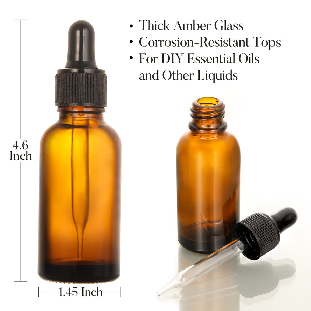 2 oz Dark Amber Dropper Bottles with Funnels P145511