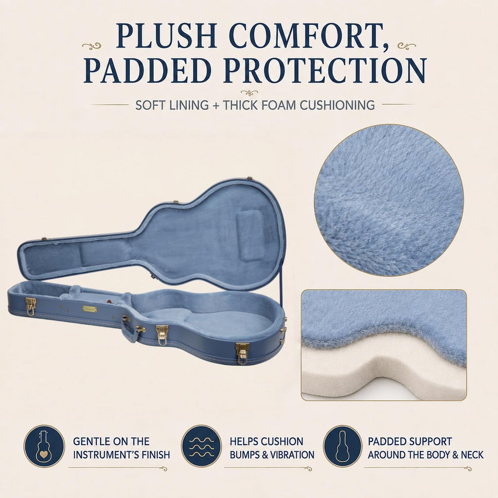 Smoke Blue Guitar Case for Semi-Hollow Electric Guitars C20967