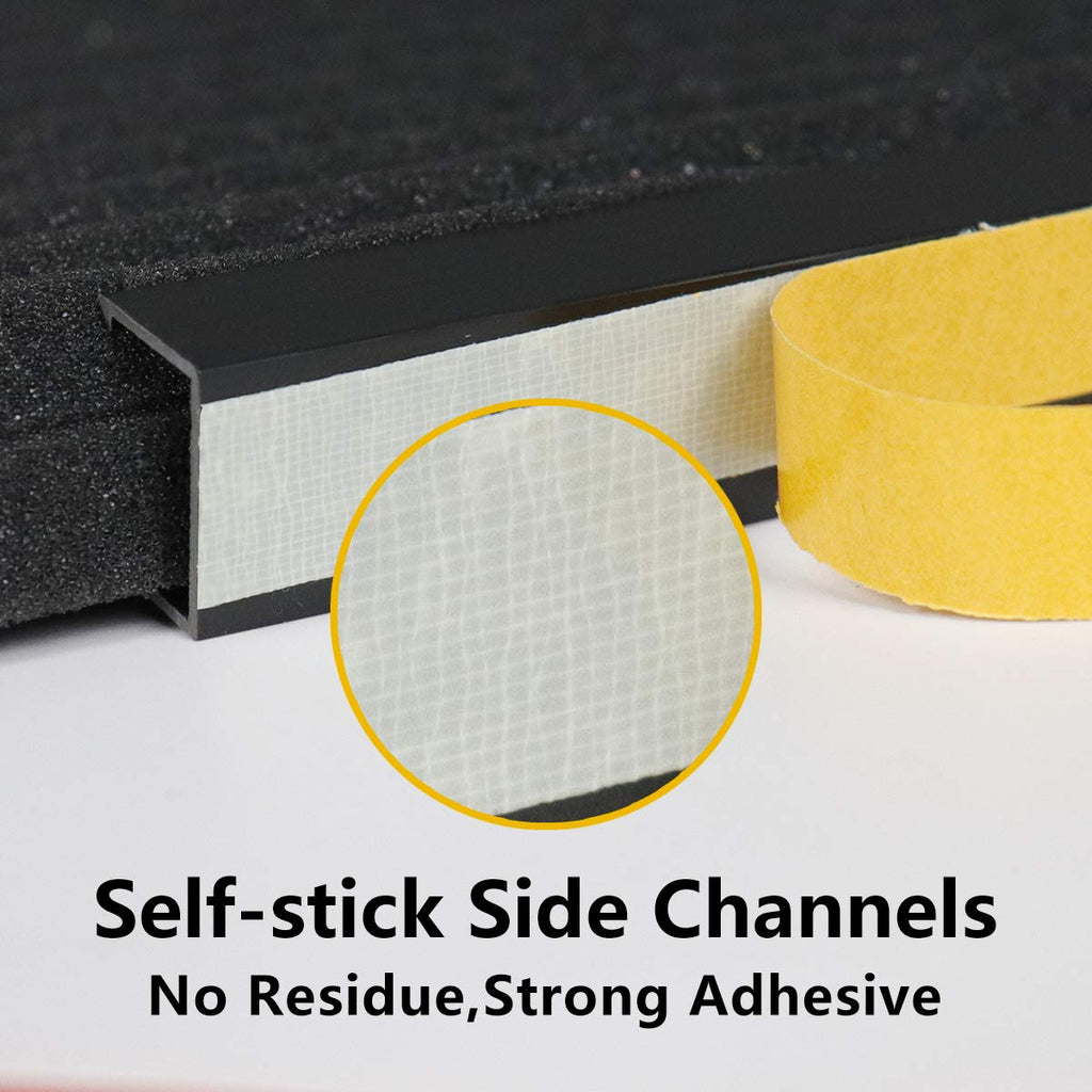 Window Air Conditioner Foam Insulation Panels, 2 Pack, Black, 17in High x 9in Wide I125854