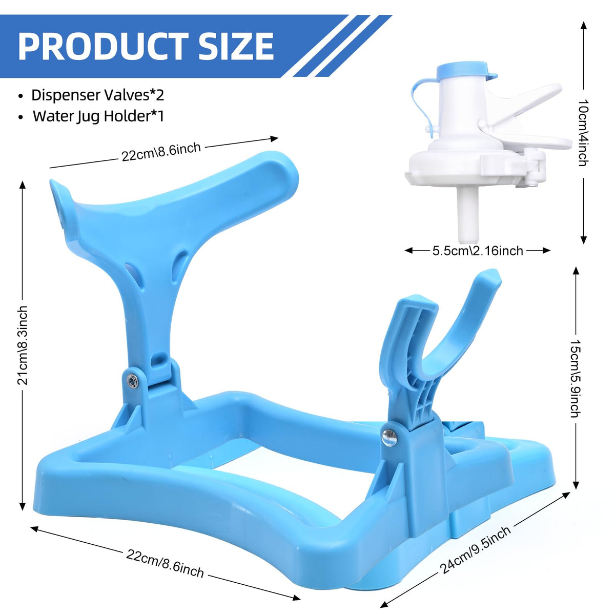 5 Gallon Collapsible Water Jug Holder and 2 Dispenser Valves L664860