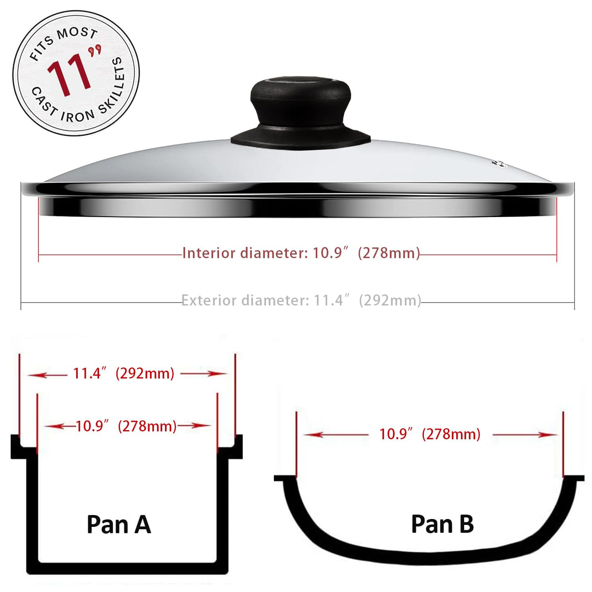 11 Inch Tempered Glass Pan Lid X848184