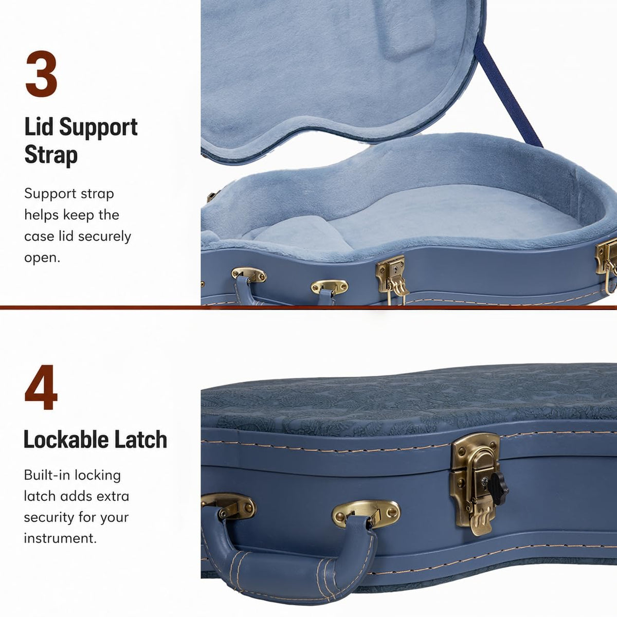 Smoke Blue Guitar Case for Semi-Hollow Electric Guitars C20967