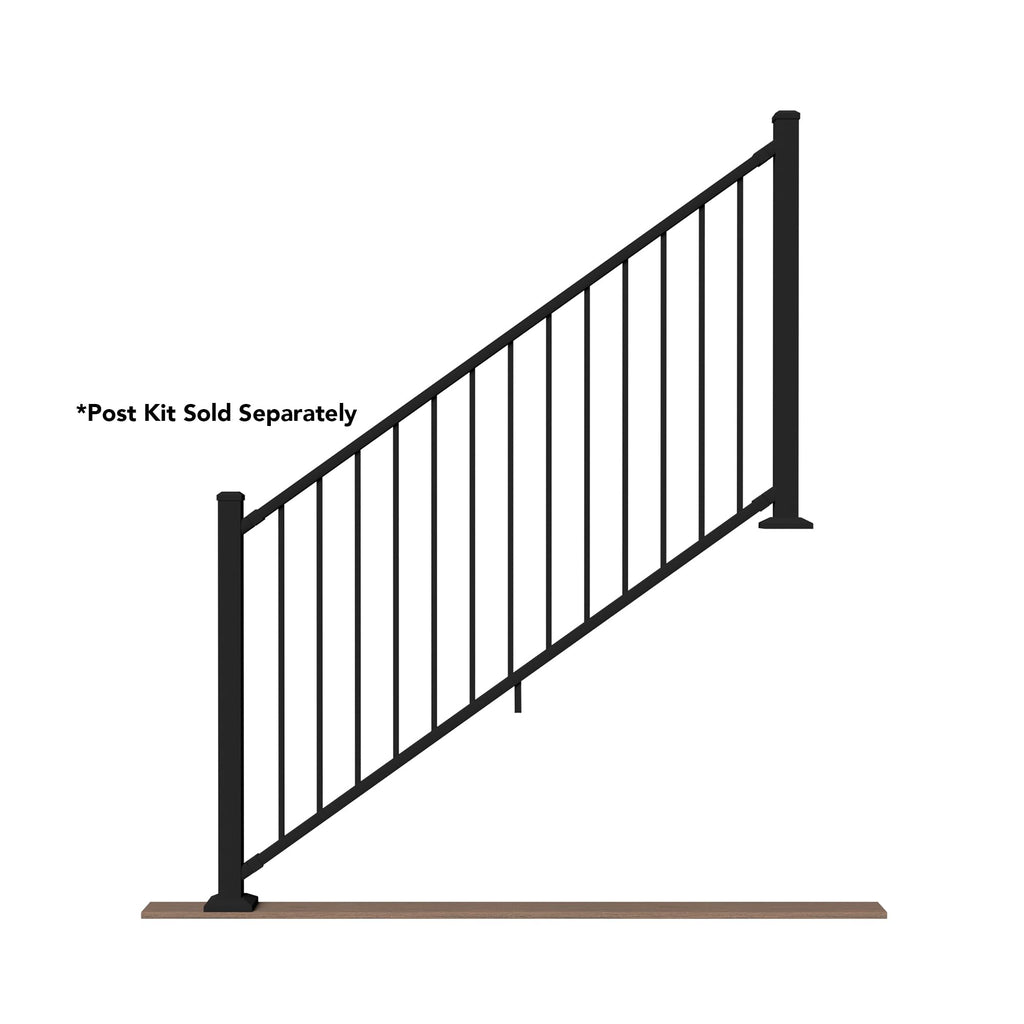 6 ft. x 42 in. Textured Black Aluminum Stair Rail Kit C371