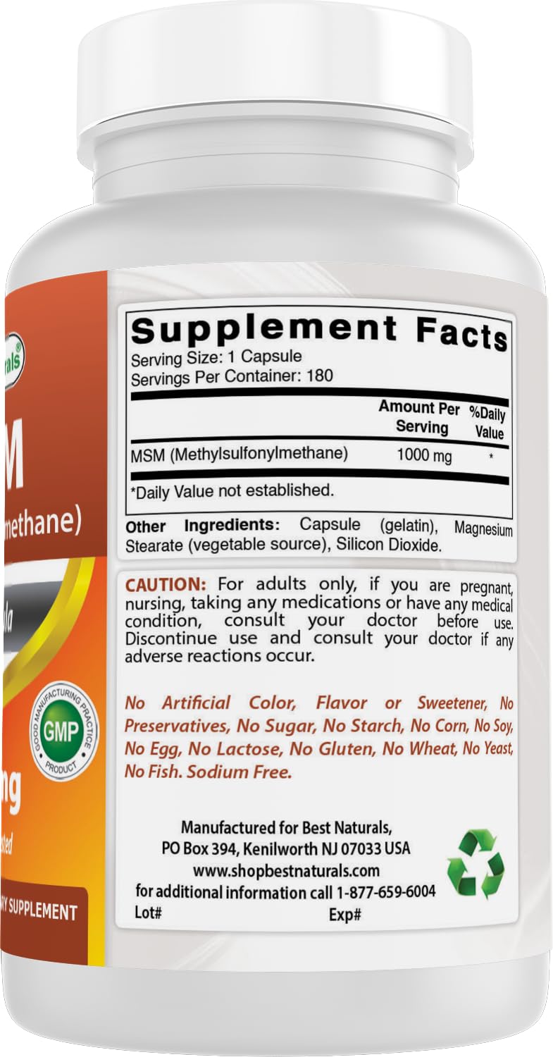 MSM 1000 mg 180 Capsules B4116